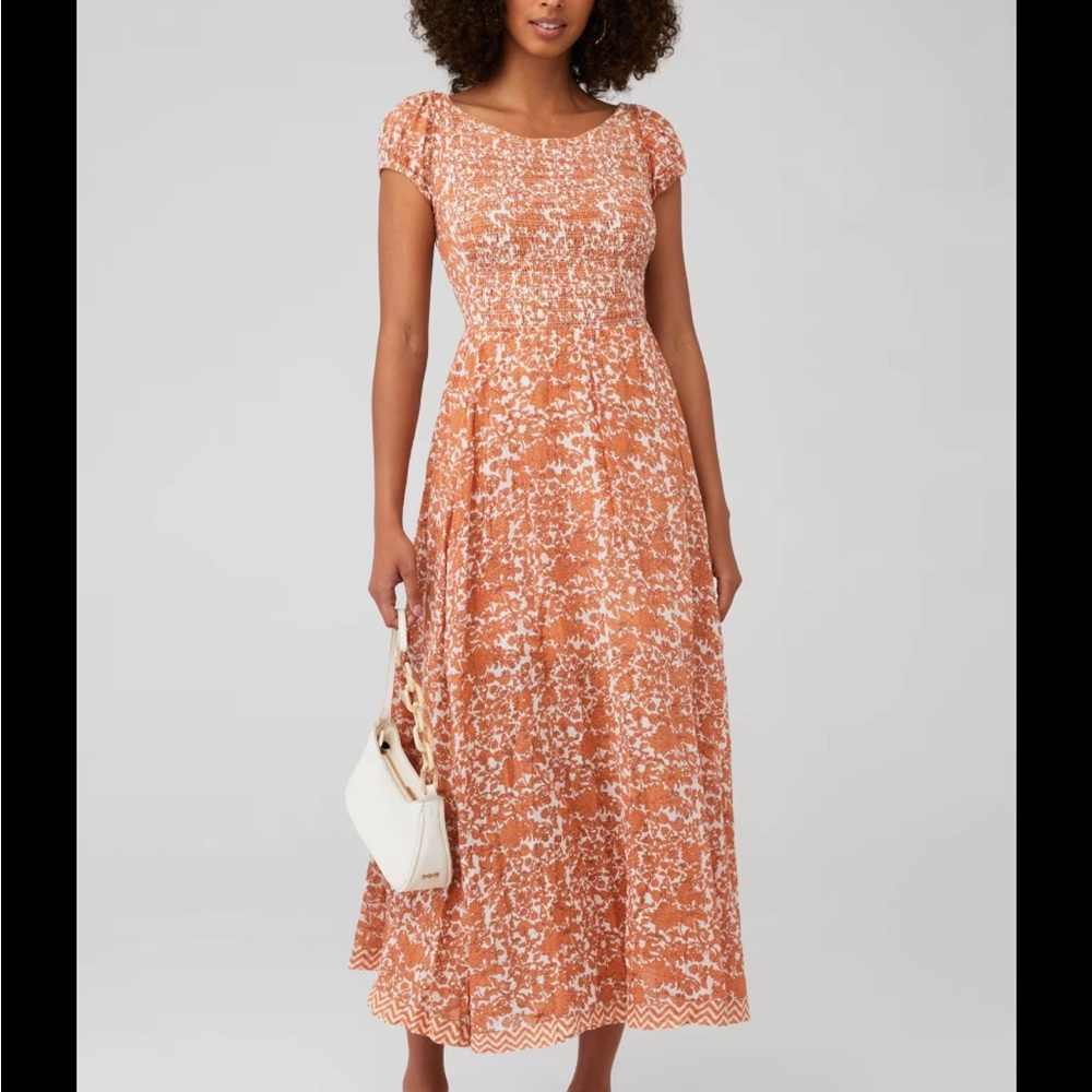 Free People Orange and White Maxi Dress - Picture 3 of 3